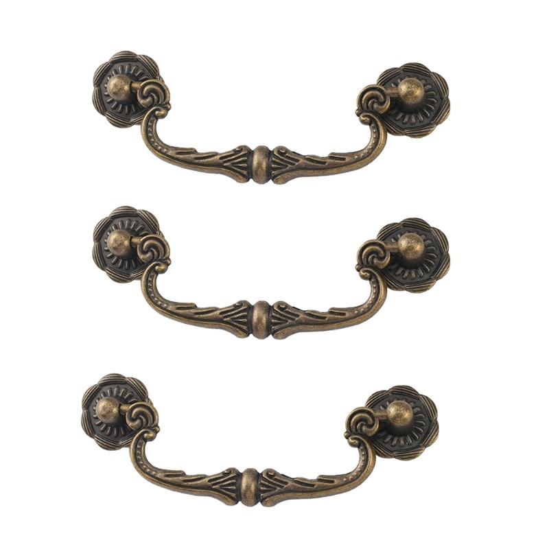 Comfortable Hold bronze Furniture Pulls 86mm Hole Center Traditional Designs Easy to Use Suitable Living Room Bedroom