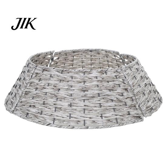 Christmas Tree Collar Handwoven Rattan Collar, Natural Brown Base Skirt, Decorative Indoor Ornament Wicker Stand Cover for Home Office Floor