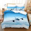 3D Aircraft Bedding Set, Aerospace Down Duvet Cover, 2/3 Pieces, Boys Room Quilt Cover, King Queen Size, Soft and Quick Drying Bed Cover