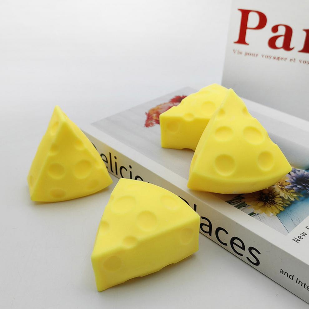 Adult Squeeze Toy Simulation Cheese Squeeze Toys Soft Cute Decompressing Pinching Cheese Sticky Slow Rebound