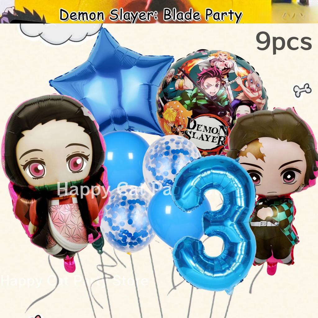 Démonický lovec Narodeninová oslava Dekorácie Kimetsu No Yaiba Stolový riad Obrus Tanier Hrnček Balónik Sprcha pre bábätko Detské darčeky Potreby na párty