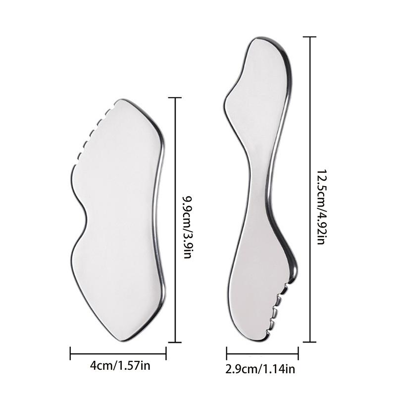 Stainless Steel Gua Sha Board Massager Facial Lifting Muscle Relaxing Pain Relief Body Scraping Tool for Head Neck