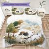 Rural Story Sheep Pattern Bedding Uilt Set Uilt Cover Pillowcase Home Decoration Birthday Gift (1 * Duvet Cover + 2 * Pillowcase Without Core)