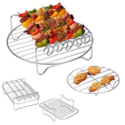 304 Stainless Steel Double-Layer Grill Skewers for Air Fryer