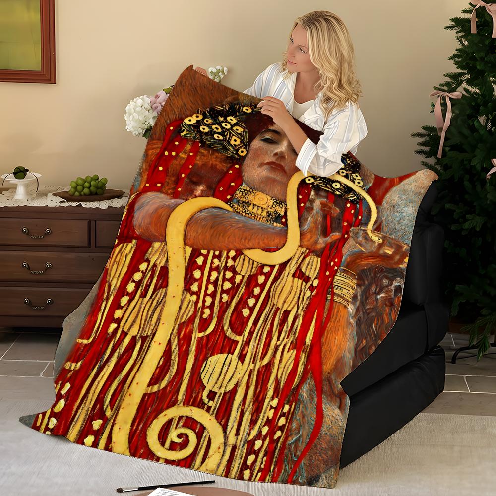 Künstler K-Klimt Flanell-Kuscheldecke, Weich Warm, Strapazierfähig & Waschbar süß Cool