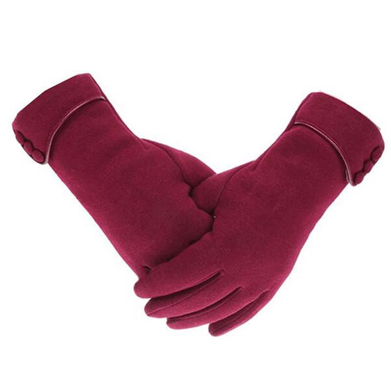 Woman's Winter Warm Suede Leather Touch Screen Driving Gloves Man's Cold Plus Velvet Thick Fingerless Flip Cycling Mittens