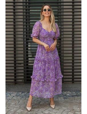 Indian Pakistani Designer Party Wear Top Tunic Women Maxi Purple Dress Kurti Kurta Long