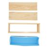 Soap Loaf Mold DIY Rose Hand Made Soap Toast Sky Blue Silicone Mould Double Open Wooden Box Set