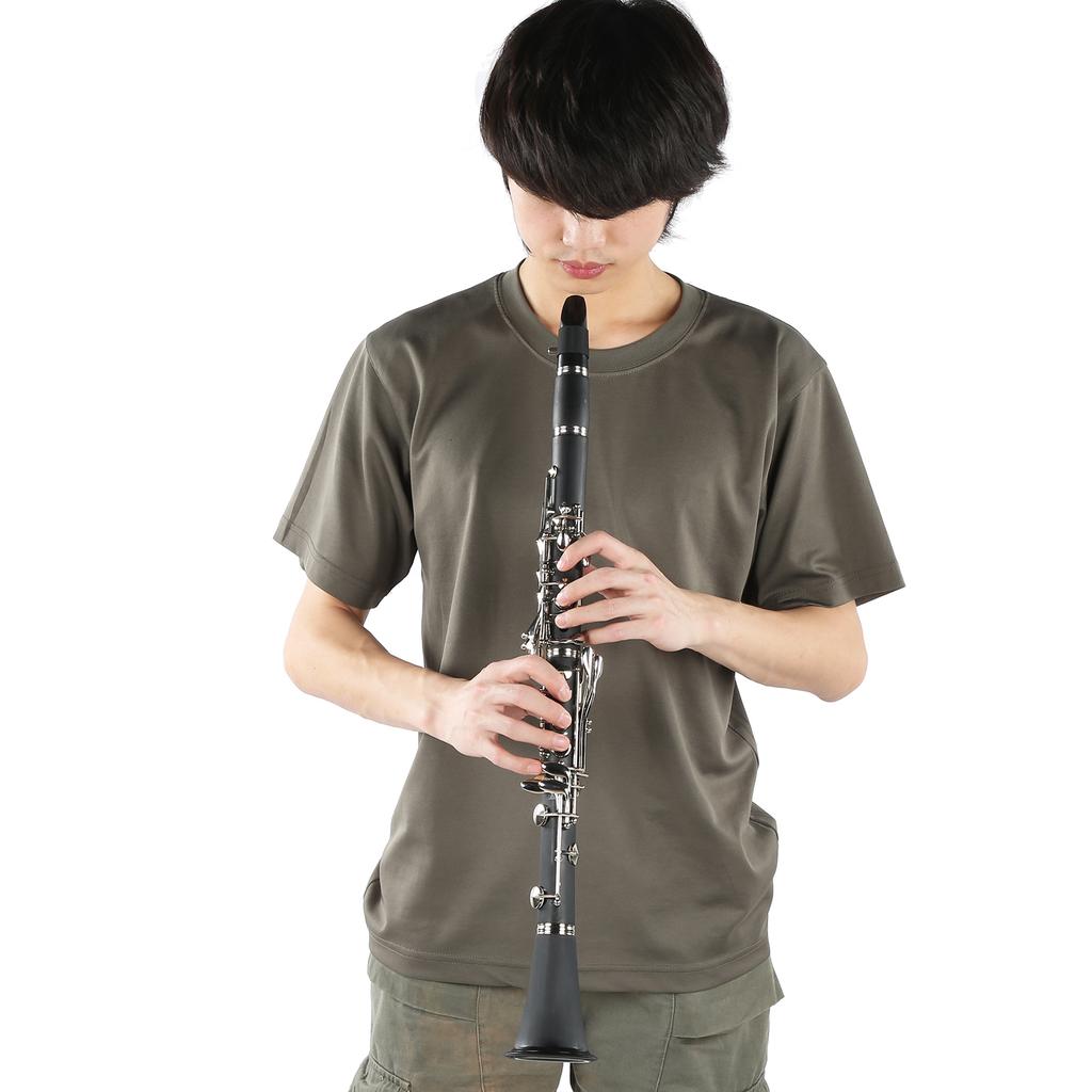 Clarinet Set 17 Key Wood Bb with Cleaning Cloth Reed Screwdriver Box Musical InstrumentBlack