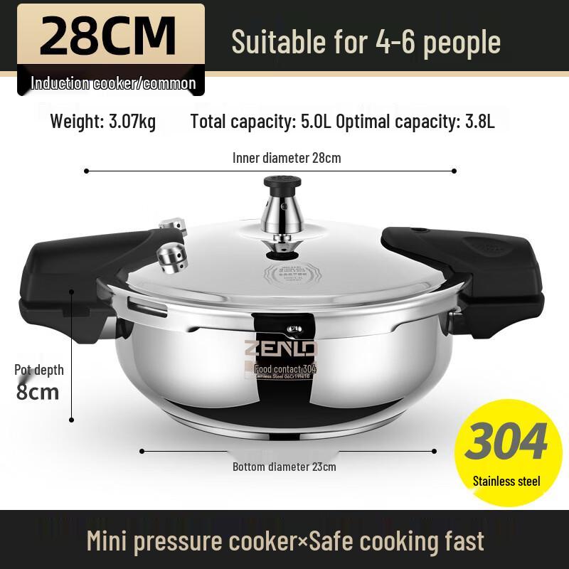 

OLOEY Mini Stainless Steel Pressure Cooker with Steamer