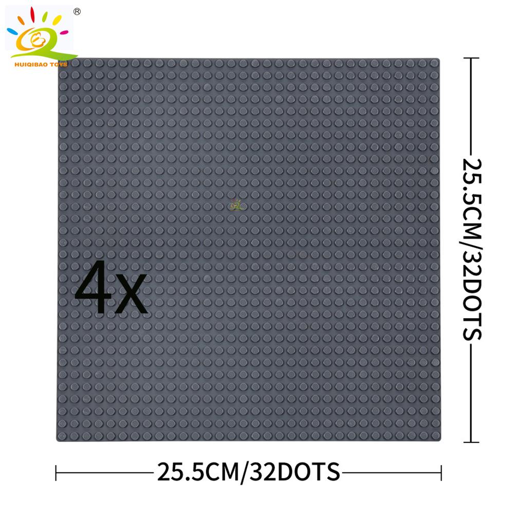 Non-Toxic 4Pcs Classic Base Plates Blocks 32X32 Dots Building Baseplates Bricks Assembly City Moc Friends City Construction Toys