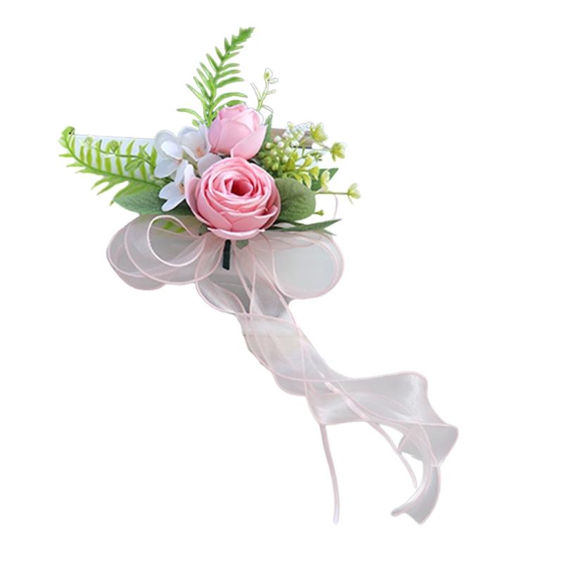 Elegant Blue Bridal Car Mirror Plant Ornament Synthetic Cloth Arrangement For Outdoor Wedding Event
