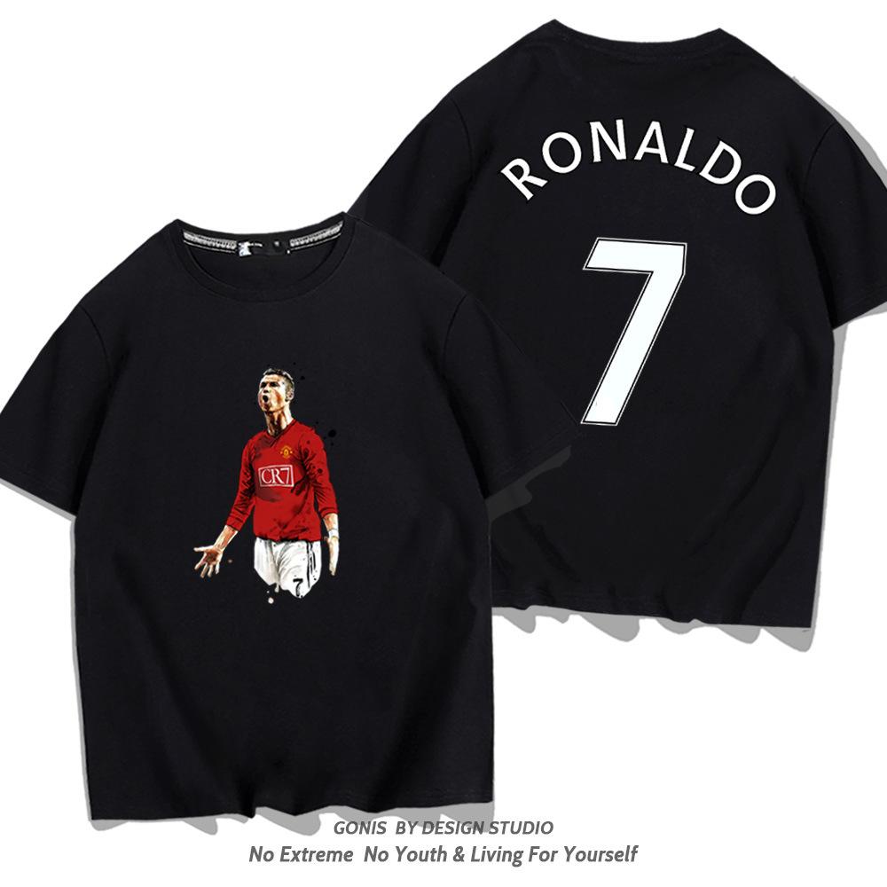 C Ronaldo letní krátkorukávové pánské a dámské dresy krátkorukávová trička čistá bavlna kulatý výstřih basketbalové sportovní ležérní oblečení