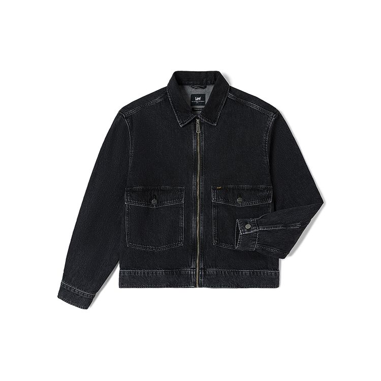 Lee Solid Color Work Denim Jacket Men jackets Black LMT004511100031A02862