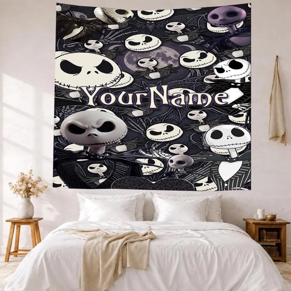 Christmas Nightmare Custom Your Name Wall Decor Tapestry Art For Pet Memorial Birthdaywedding Party Backdrop Family Gift