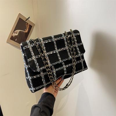 Plaid Large-capacity Fashionable and Simple 2025 Autumn and Winter New Chain Shoulder Crossbody Small Square Bag