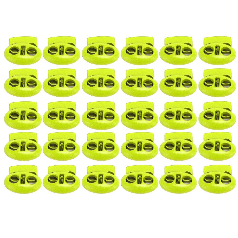 30pcs 17x15mm Spring Stopper Fasteners Double Hole Design Double Hole Toggles  For Drawstrings