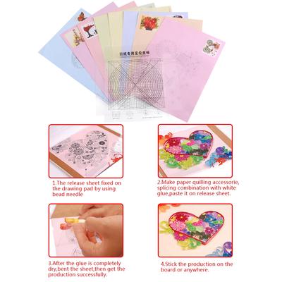 Hârtie de desen, Șablon de hârtie pentru line quilling pentru decorare interioară Set de hârtie pentru line quilling Combinație cu coordonate de localizare și hârtie de desen