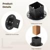Black Metal Square Post Flange Base Anchors 4 Pcs 2X2 Deck Fence Rail Floor Mount Brackets, Heavy Duty