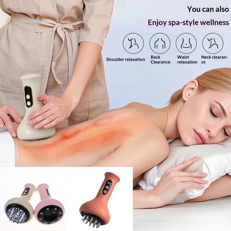 Rechargeable Scraping Massager Vibration Hot Compress Meridian Brush Body Shaping Lymphatic Detoxification Dredging