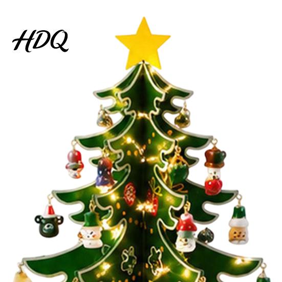 Mini Xmas Tabletop Decor with Lights Wooden Christmas Tree Advent Calendar 2026 24-Day Party