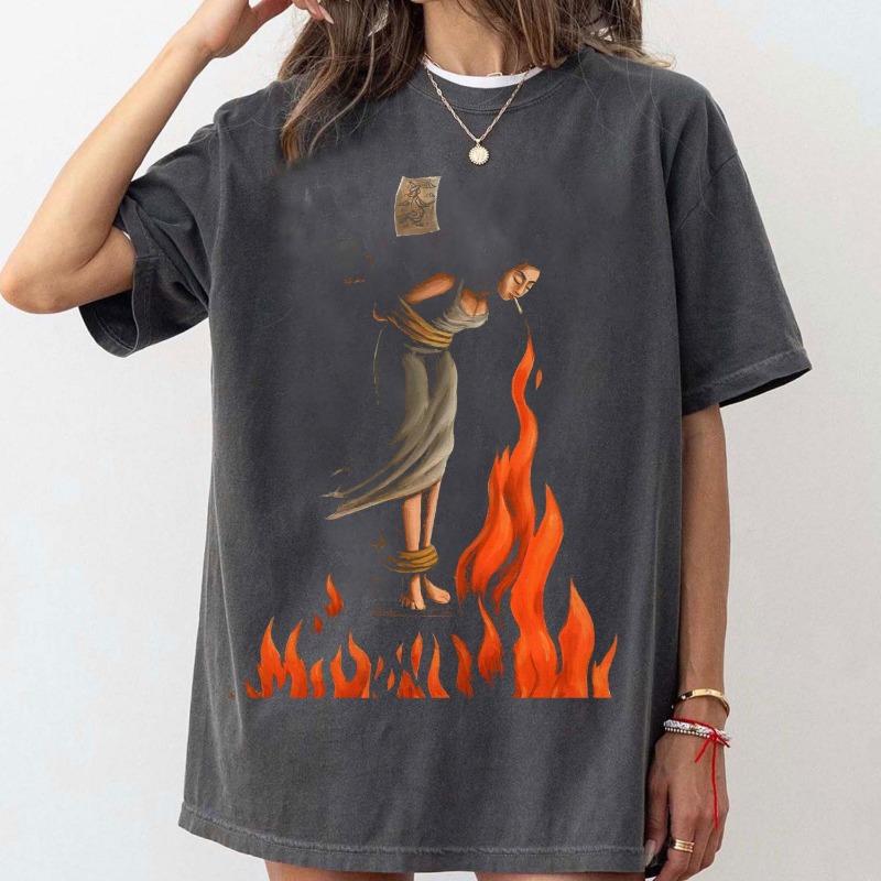 Witches Light Cigarettes On The Stake Summer New Casual and Fashionable Tshirt Suitable for Both Unisex and Women