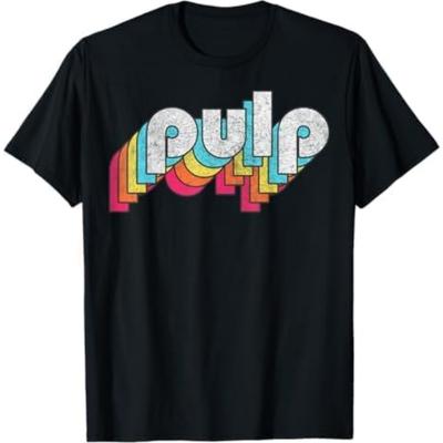 Pulp Retro Design Vintage 90s Music Fan Gift T-Shirt NGO Black