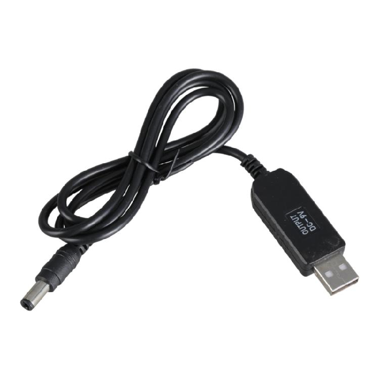 USB to DC5521 9V Step up Converters Cable for LED Bulb and Routers 5.5x2.1mm Male Plugs Power Supply USB Cable 100cm