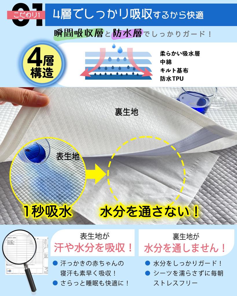 Waterproof Bed for Nursing and Soft to the Waterproof Bedwetting Waterproof Bed Dust Waterproof Waterproof with Elastic Sheet, Semi-Double, Care.