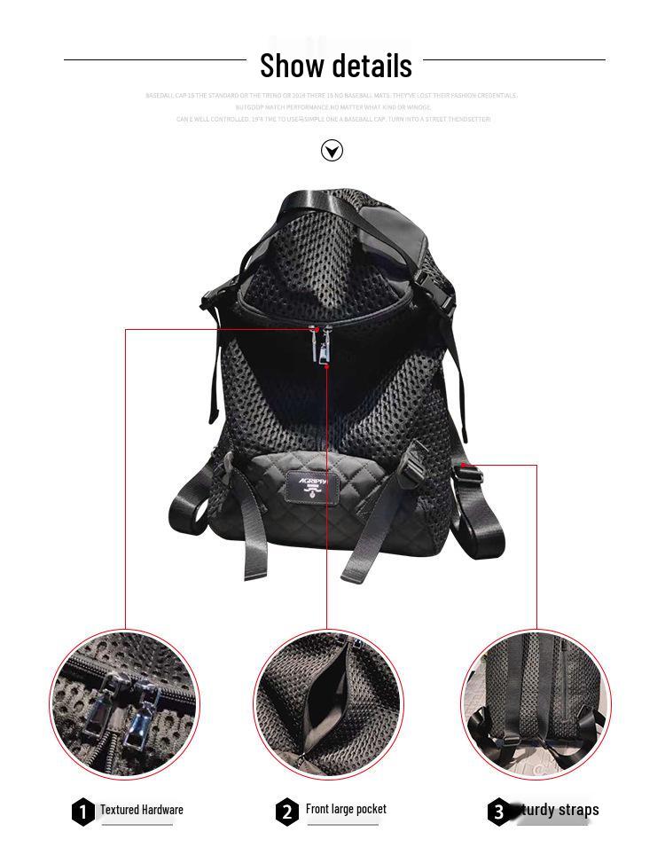 Stylish Nylon Mesh Double Zipper Backpack - Large Capacity for Outdoor Mountaineering