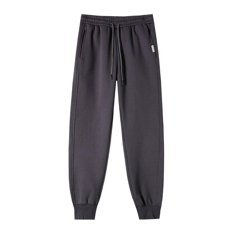 Winter Harlan Bunched Feet and Fleece Embroidered Thick Sweatpants