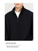 Men's 2025 Winter Black Fleece-Lined Half-Zip Stand Collar Sweatshirt