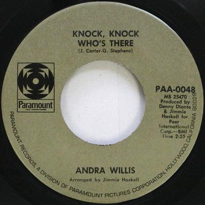 7inch Record ANDRA WILLIS - Knock, Knock Who's There / Change O PAA0048 PARAMOUNT 1970 US Country/Folk Used