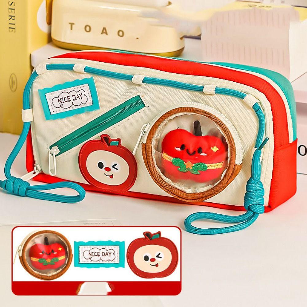Aesthetic School Cases Pouch Delicious Food Bag Organizer Box Hamburger Pencil Case  Student