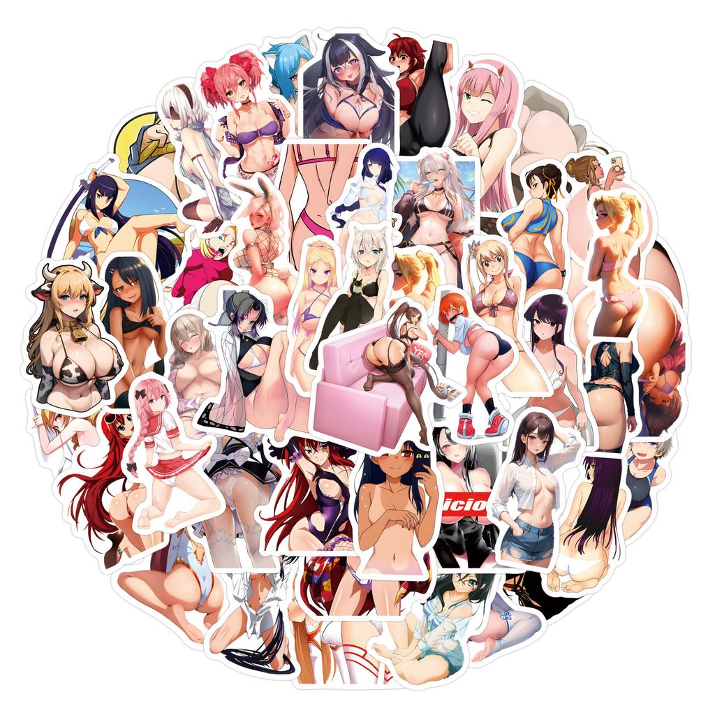 50/340 Anime Sexy Girl Graffiti Stickers Decorative Skateboard Guitar Personality Stickers