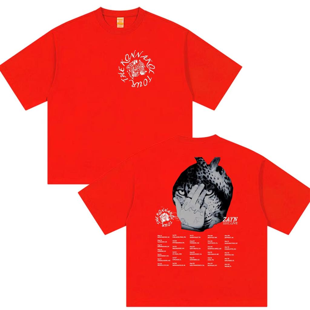 Vintage Crew Neck Loose Hip Hop Gothic Fashion T-Shirt, Zayn Malik KONNAKOL 2026 New Album Graphic Print Top T-shirt