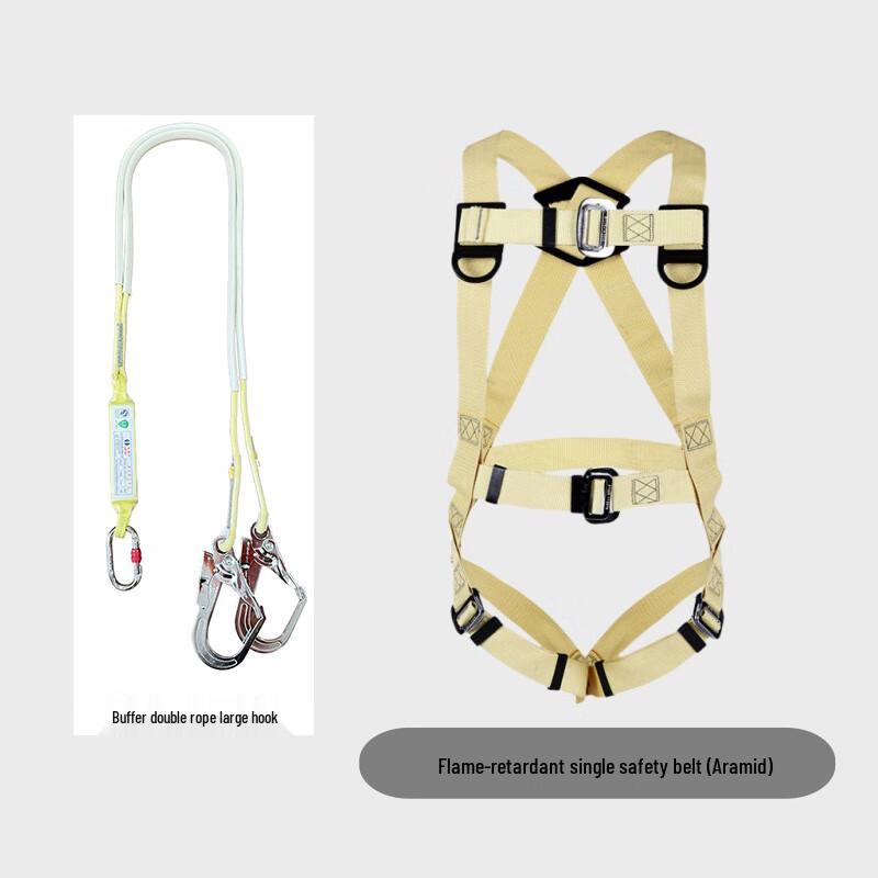 Full Body Fall Protection Safety Harness with Lanyard One Size