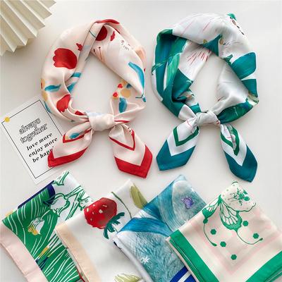 Módní Dekorace Šála Páska do vlasů Vázanka Vlasy 70 Malý čtvercový šátek Hedvábný šátek Dámské jarní a podzimní všestranný malý šátek Profesionální šátek