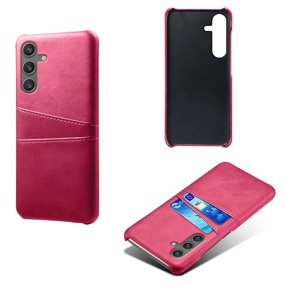 

For Samsung Galaxy S25 Case Dual Card Slots PU Leather + Hard PC Phone Cover H