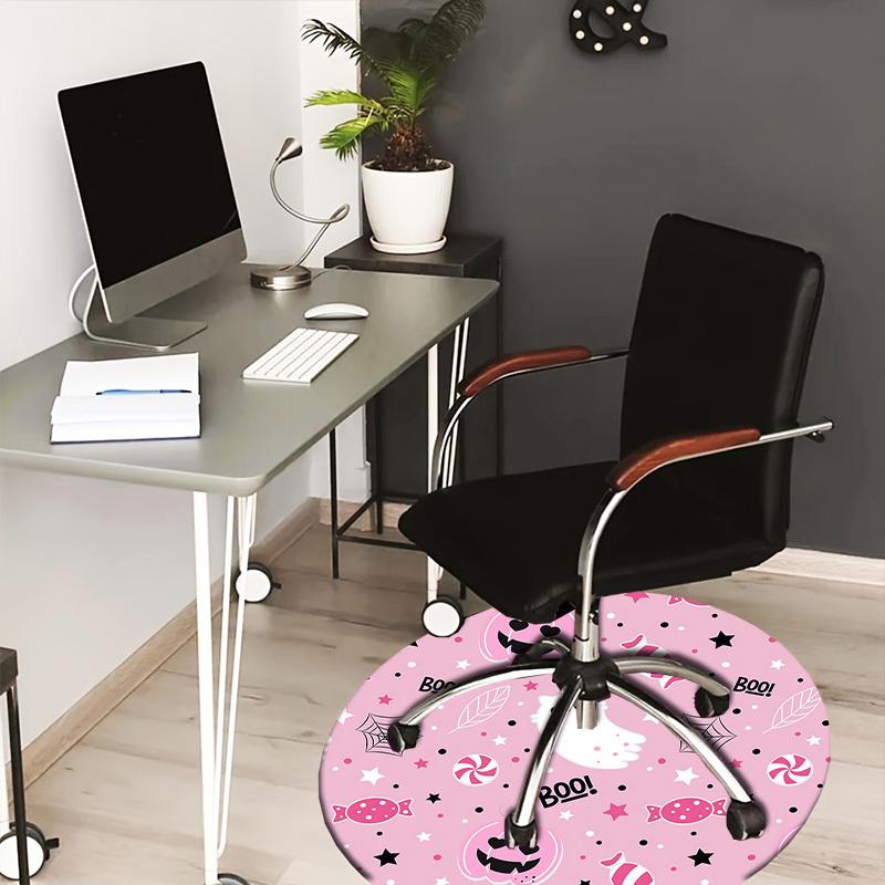 

1pc Carpet Chair Mats Pink Halloween Pattern Perfect for Decorating Chairs, Polyester Carpet, for Living Room.YDT618 80cm by 80cm