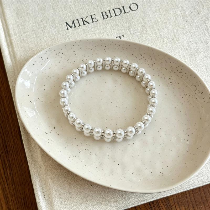 Elegant Double-Layer Imitation Pearl Bracelet - Stylish, Versatile Jewelry for Women