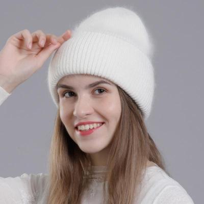 Winter Hat Korean Rabbit Hair Thick Pullover Hat Women Fashion Knitted Hat All Match Warm Knitted Hats