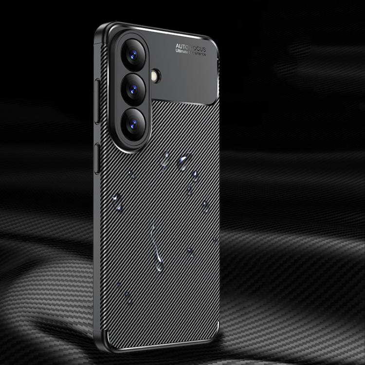 Carbon Fiber Texture Shockproof TPU Phone Case For Samsung Galaxy S26 5G, Anti-Scratch Soft Protective Cover