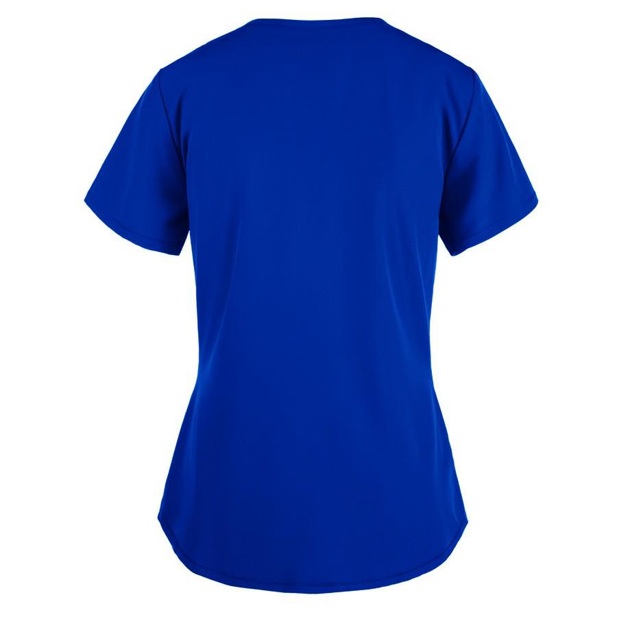 European and American Nurse Caregiver V-Neck Print Shirt with Large Pocket, Short Sleeve T-shirt for Women