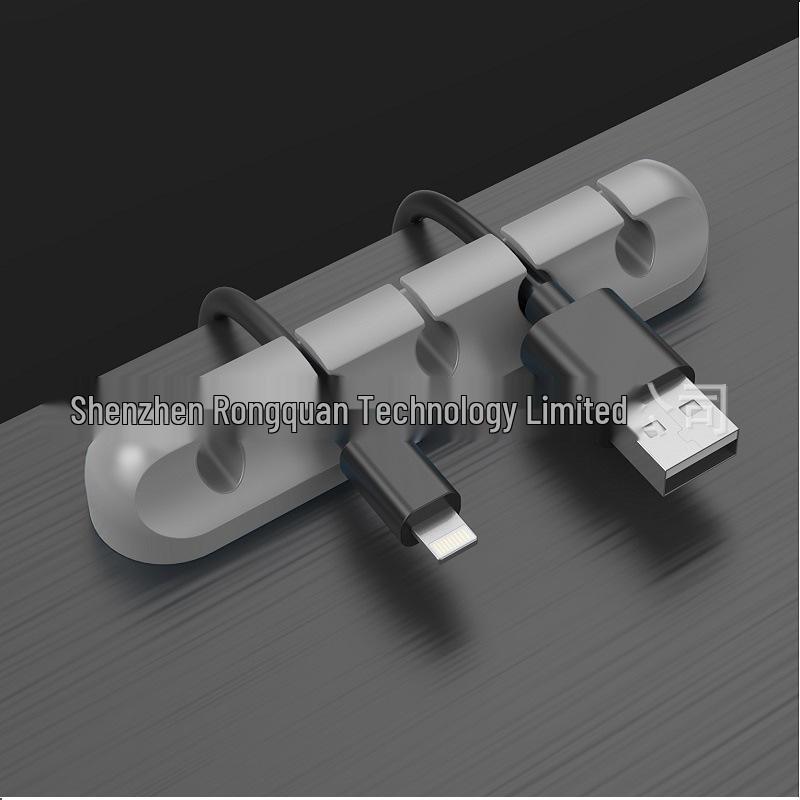 Self-Adhesive Silicone Cable Organizer and Desktop Wire Management Holder