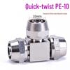 T-shaped Quick-Connect Pneumatic Fitting for High-Pressure Air Hoses, Nickel-Plated, Available in 4-12mm.
