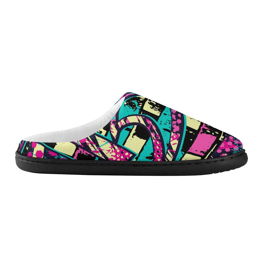 1 Pair Unisex Soft Cotton Indoor Slippers Warm Plush Lined House Shoes Lightweight Anti Slip Comfortable Cozy Footwear For Winter Home Wear