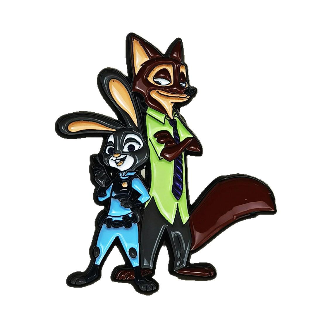 Zootopia Cartoon Anime Brooch - Cute Alloy Drip Oil Backpack Decoration Badge