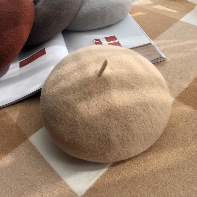 Fashion Solid Color Autumn and Winter Thickened for Keep Warmth Beret Hat Women Versatile Literature and Art Painter's Hat