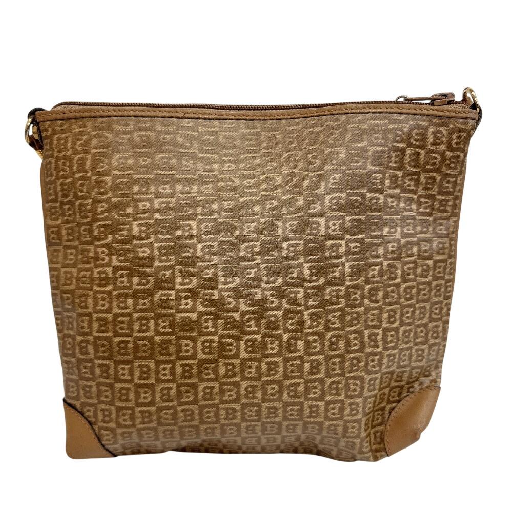 BALLY Pochette Vintage All-over Pattern PVC Shoulder Bag Brown PVC Used